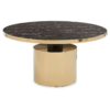 Modanio Compass Round Coffee Table with Gold Finish and Marble Top