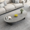 Modanio Modern Oval Marble Coffee Table – Luxury Marble Top Coffee Table with Metal Frame for Living Room & Hall