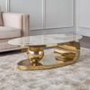 gold oval coffee table for living room