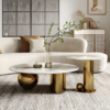 Modanio DueNest Coffee Table with PVD Finish & Marble Top