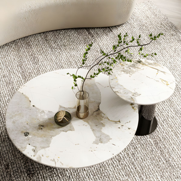 Modanio DueNest Coffee Table with PVD Finish & Marble Top