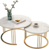 Modanio Luxurious Round Marble Coffee Table Set