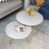 Modanio Round Coffee Table With Gold Finish and Marble Top