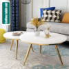 Modanio Round Coffee Table With Gold Finish and Marble Top