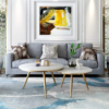 Modanio Round Coffee Table With Gold Finish and Marble Top