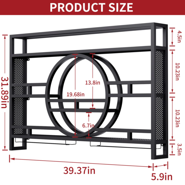 Modanio 3-Tier Wine Rack Wall Mounted Glass Holder Floating Bar Shelf