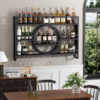 Modanio 3-Tier Wine Rack Wall Mounted Glass Holder Floating Bar Shelf