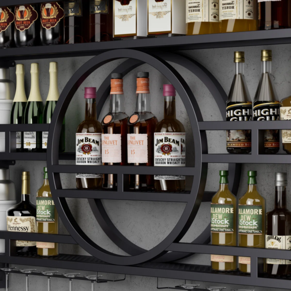 Modanio 3-Tier Wine Rack Wall Mounted Glass Holder Floating Bar Shelf