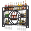 Modanio 3-Tier Wine Rack Wall Mounted Glass Holder Floating Bar Shelf