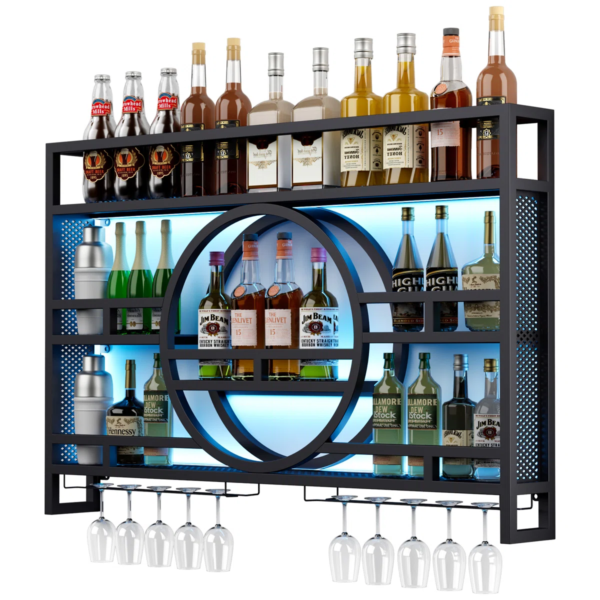 Modanio 3-Tier Wine Rack Wall Mounted Glass Holder Floating Bar Shelf