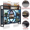 Modanio 3-Tier Wine Rack Wall Mounted Glass Holder Floating Bar Shelf
