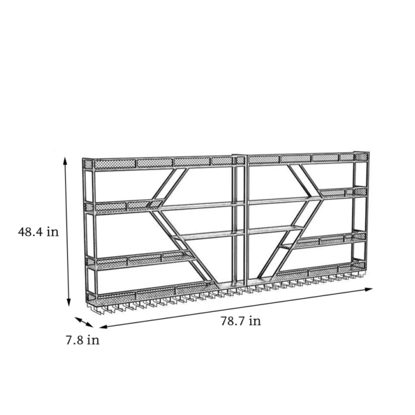 Modanio 4 Multi-Tier Iron Wall Mounted Wine Rack