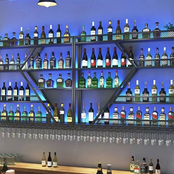 Modanio 4 Multi-Tier Iron Wall Mounted Wine Rack
