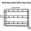 Modanio LuxeWall Black Metal Wall Mounted Wine Rack with Glass Holder Bar Shelf for Kitchen & Dining Room Decor