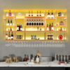 Modanio Yaden Gold Wall Mounted Wine And Glass Rack Luxe Metal Display for Stylish Living