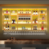 Modanio Yaden Gold Wall Mounted Wine And Glass Rack Luxe Metal Display for Stylish Living