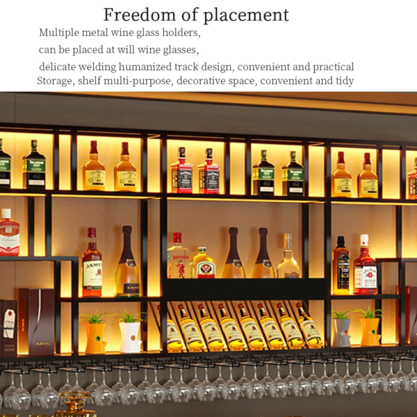 Modanio Wall Mounted Metal Wine Rack Modern Space-Saving Wine Display