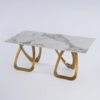 Modanio Modern Marble Top Dining Table with Gold Stainless Steel Base