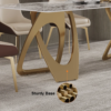 Modanio Modern Marble Top Dining Table with Gold Stainless Steel Base