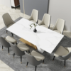 Modanio Luxury Dining Table Set | Rectangle Marble Dining Table With 8  Chairs | PVD Gold Finish