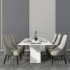 Modanio Luxury Dining Table Set | Rectangle Marble Dining Table With 8  Chairs | PVD Gold Finish