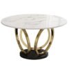 Modanio Modern Style Round Dining Table With Marble Top And With 4 Chairs