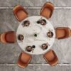 Modanio Modern Style Round Dining Table With Marble Top And With 4 Chairs