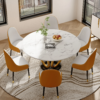 Modanio Modern Style Round Dining Table With Marble Top And With 4 Chairs