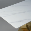 Modanio Modern Half Moon Style Rectangle Marble Dining Table With Nano Marble Top