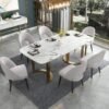 Modanio Premium Twin Grace Dining Table with Marble Top with 6 Chairs