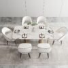 Modanio Premium Twin Grace Dining Table with Marble Top with 6 Chairs