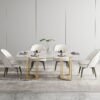 Modanio Premium Twin Grace Dining Table with Marble Top with 6 Chairs
