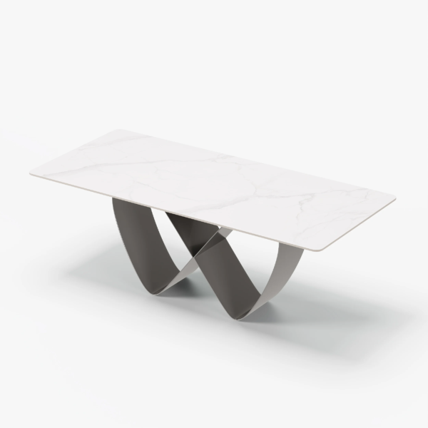 Modanio Infinity Dining Table with Nano Marble Top & 6 Chairs | PVD Finish