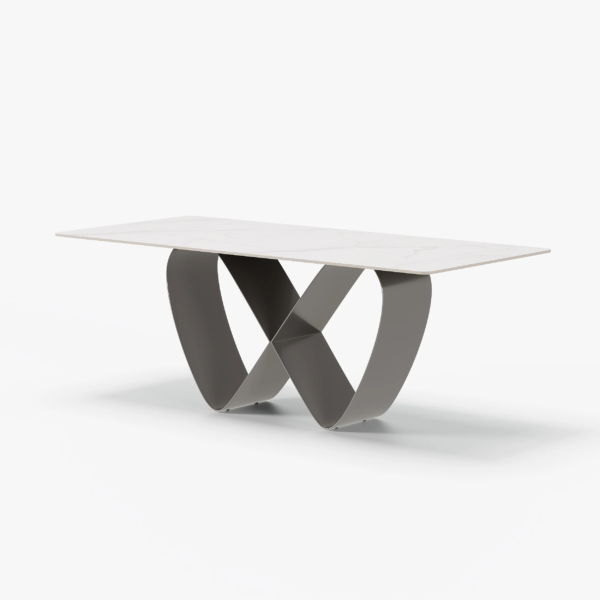 Modanio Infinity Dining Table with Nano Marble Top & 6 Chairs | PVD Finish