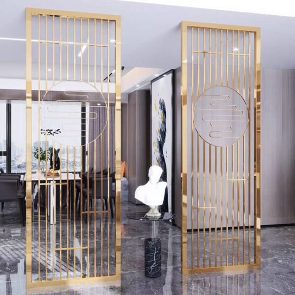 Modanio Designer Room Partition with Gold PVD Finish
