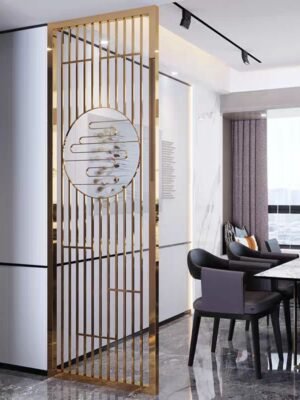 Modanio Designer Room Partition with Gold PVD Finish