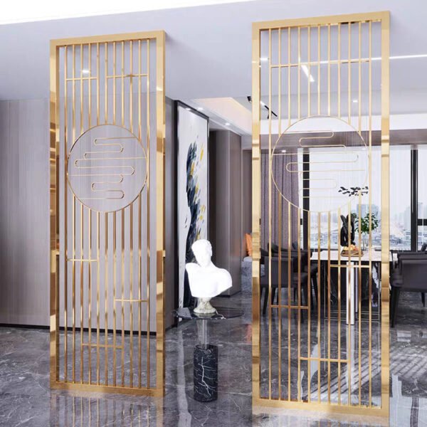 Modanio Designer Room Partition with Gold PVD Finish