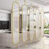 Modanio Oval Shape Stainless Steel Room Partition /Divider with Moru Glass