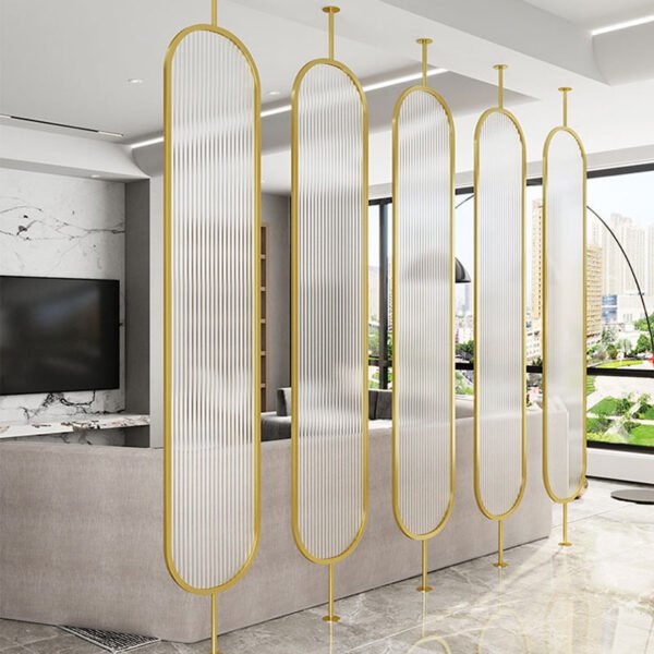 Modanio Oval Shape Stainless Steel Room Partition /Divider with Moru Glass