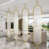 Modanio Oval Shape Stainless Steel Room Partition /Divider with Moru Glass