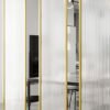 Modanio Oval Shape Stainless Steel Room Partition /Divider with Moru Glass