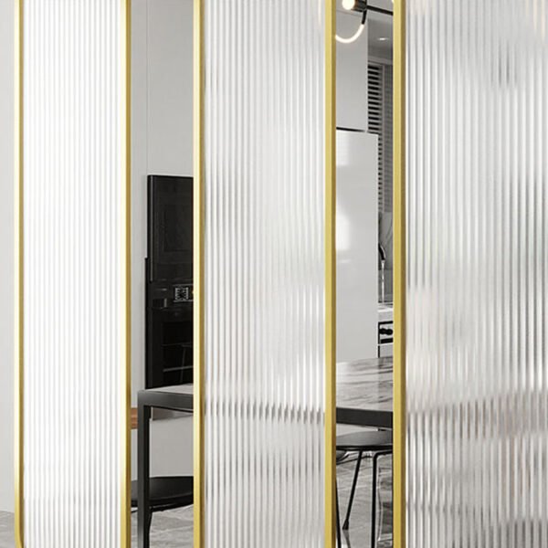 Modanio Oval Shape Stainless Steel Room Partition /Divider with Moru Glass