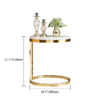 Modanio Side Table with Round Marble Top And Stainless Frame, Bedside Table for Bedroom and End Table For Living Room