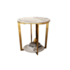 Modanio Italian Marble Round End Table for Living Room with Storage Shelf Gold Stainless Steel
