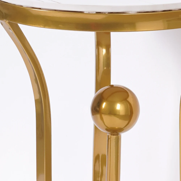 Modanio Gold Round End Table Modern Side Table with Stream-Lined Stainless Steel Pedestal