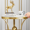 Modanio Gold Round End Table Modern Side Table with Stream-Lined Stainless Steel Pedestal
