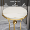 Modanio Gold Round End Table Modern Side Table with Stream-Lined Stainless Steel Pedestal