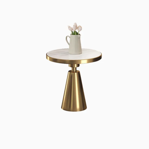 Modanio Nova Nest Side Table With Gold Finish And Marble Top