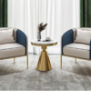 Modanio Nova Nest Side Table With Gold Finish And Marble Top
