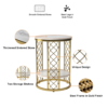 Modanio Modern  2-Tier Marble End Table with Gold Finish | Elegant Storage Side Table